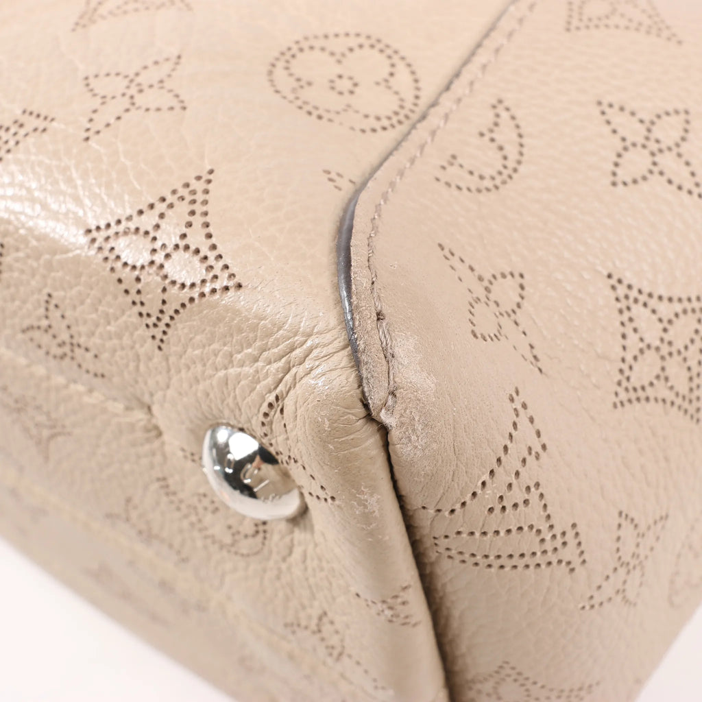 Louis Vuitton Hina Monogram Mahina Leather Shoulder Bag in Beige M54351