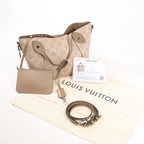 Louis Vuitton Hina Monogram Mahina Leather Shoulder Bag in Beige M54351