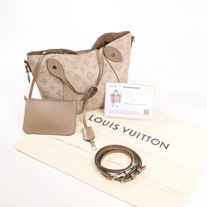 Louis Vuitton Hina Monogram Mahina Leather Shoulder Bag in Beige M54351