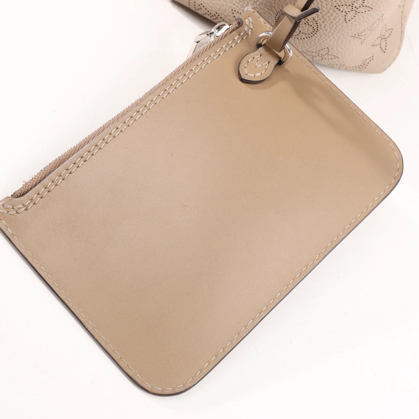 Louis Vuitton Hina Monogram Mahina Leather Shoulder Bag in Beige M54351