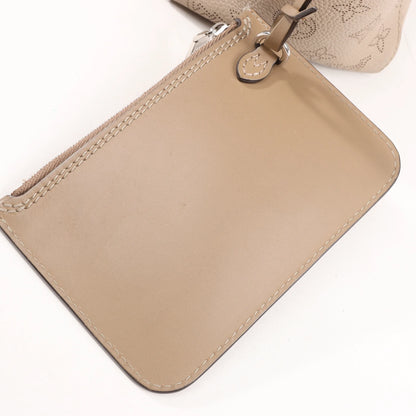 Louis Vuitton Hina Monogram Mahina Leather Shoulder Bag in Beige M54351