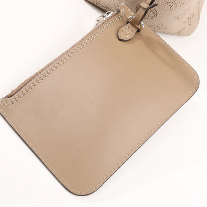 Louis Vuitton Hina Monogram Mahina Leather Shoulder Bag in Beige M54351