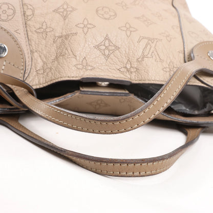 Louis Vuitton Hina Monogram Mahina Leather Shoulder Bag in Beige M54351