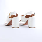 Louis Vuitton Horizon Leather Sandals in White MA1109, Size EU 38.5
