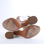 Louis Vuitton Horizon Leather Sandals in White MA1109, Size EU 38.5