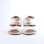Louis Vuitton Horizon Leather Sandals in White MA1109, Size EU 38.5