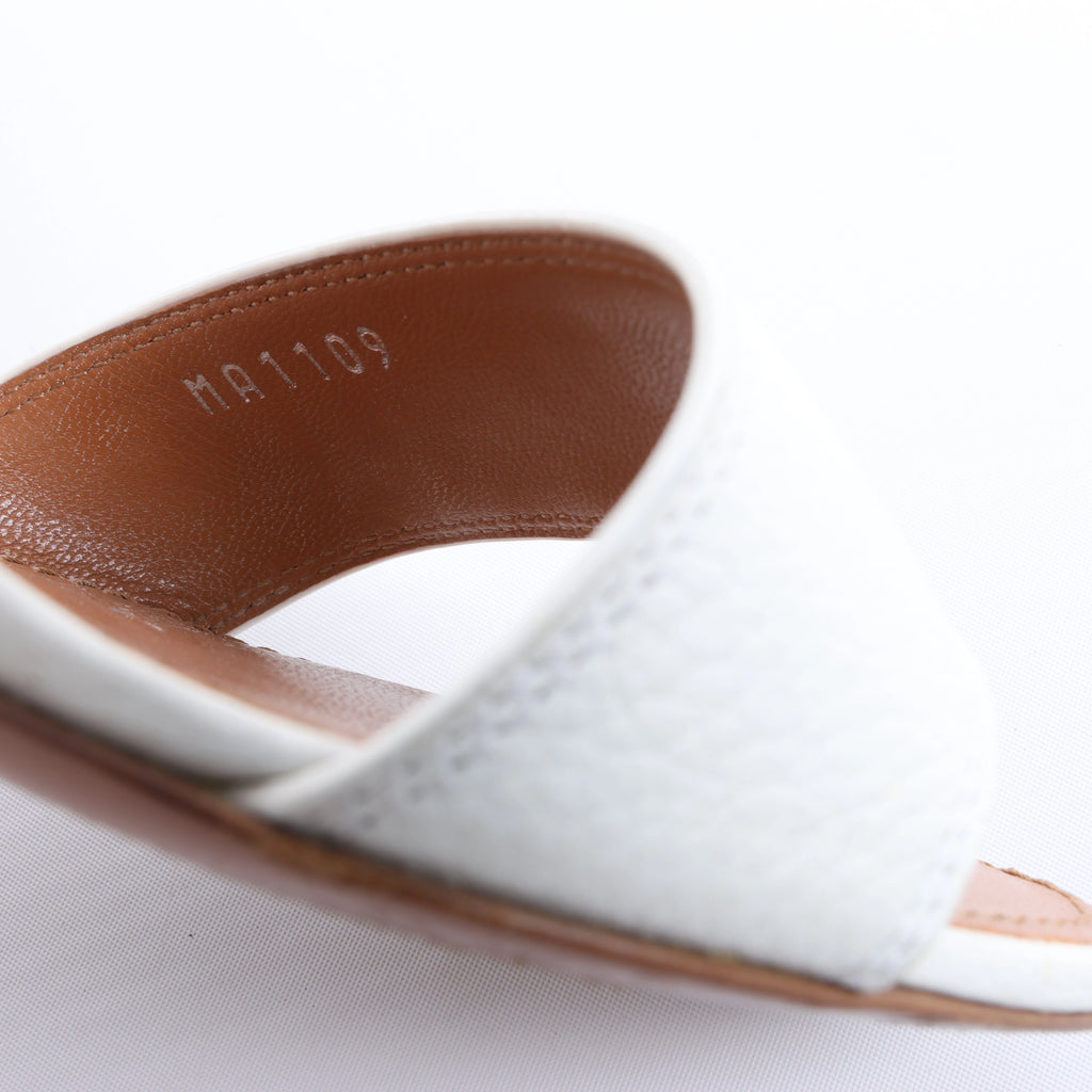 Louis Vuitton Horizon Leather Sandals in White MA1109, Size EU 38.5