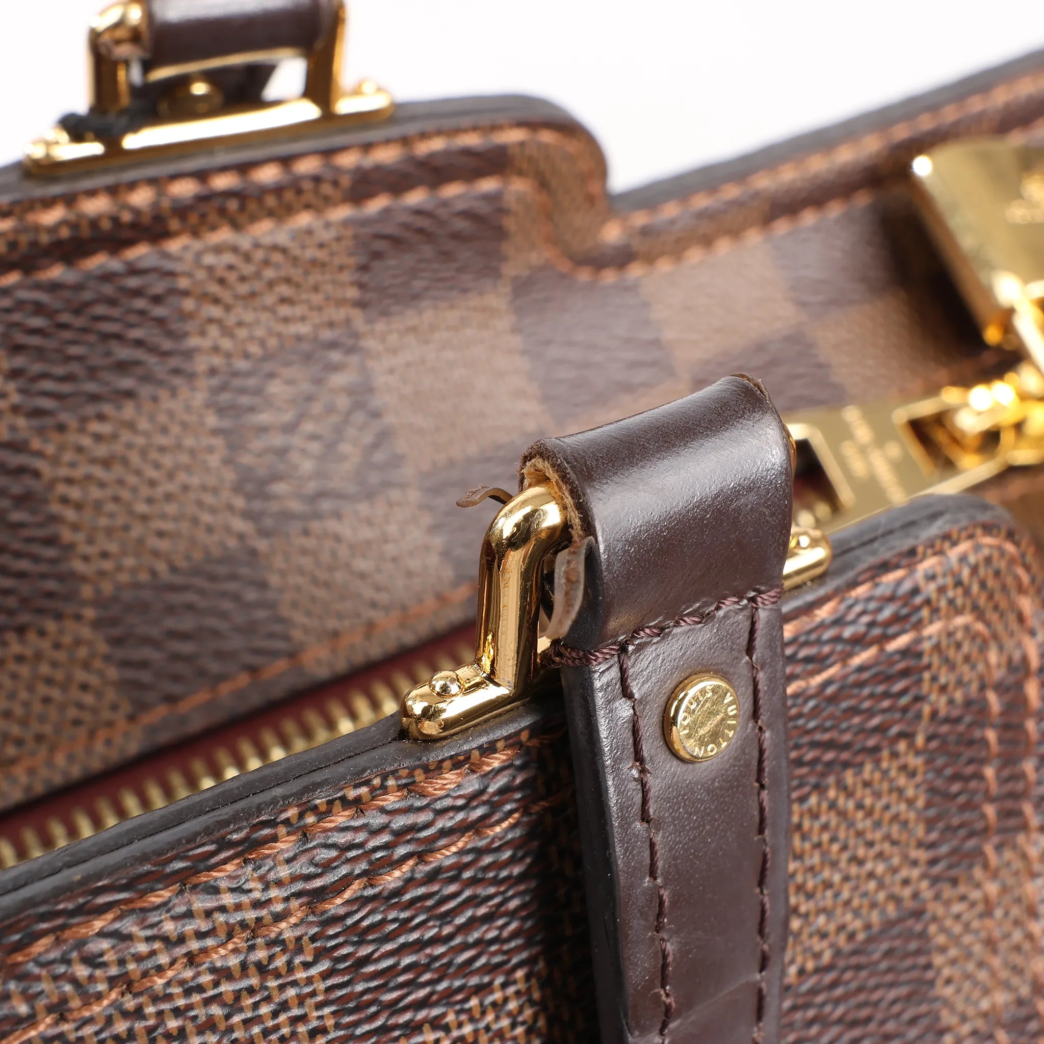 Louis Vuitton Jersey Damier x Leather 2Way Shoulder Bag in Brown x Burgundy N44021