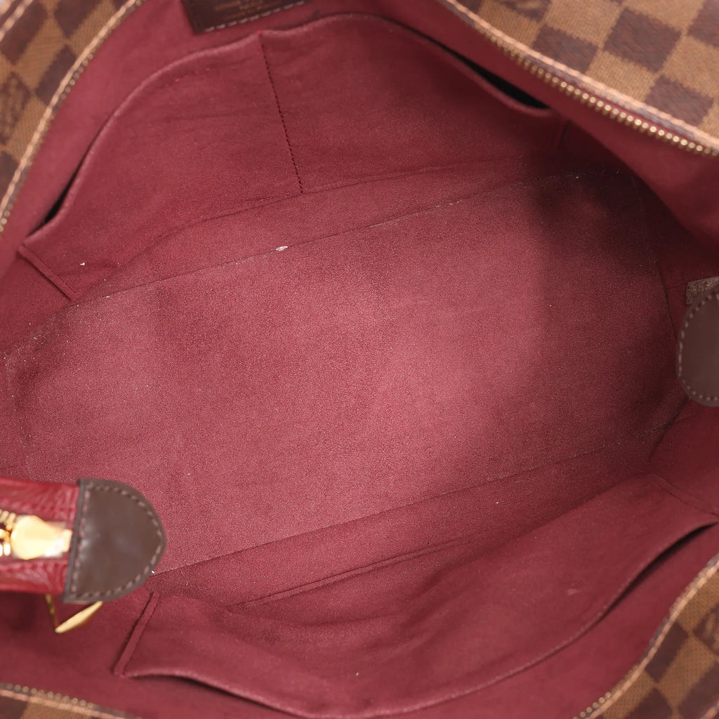 Louis Vuitton Jersey Damier x Leather 2Way Shoulder Bag in Brown x Burgundy N44021
