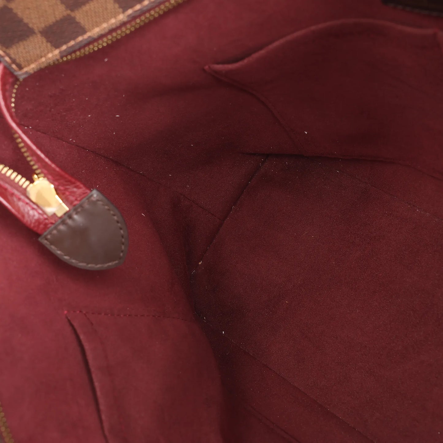 Louis Vuitton Jersey Damier x Leather 2Way Shoulder Bag in Brown x Burgundy N44021