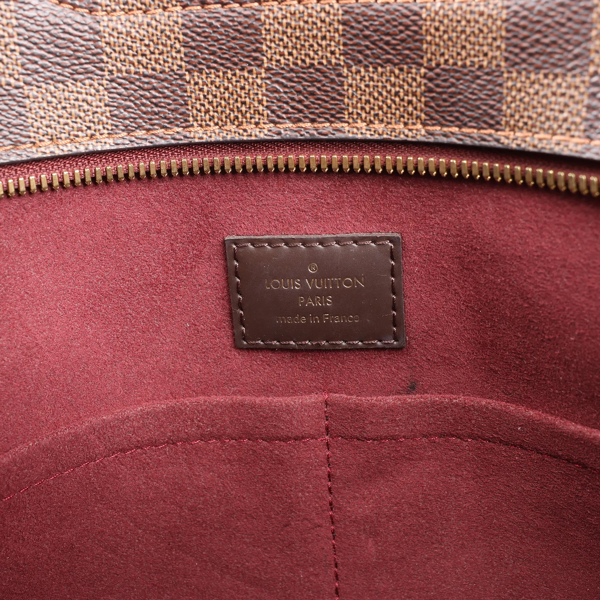 Louis Vuitton Jersey Damier x Leather 2Way Shoulder Bag in Brown x Burgundy N44021