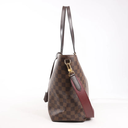 Louis Vuitton Jersey Damier x Leather 2Way Shoulder Bag in Brown x Burgundy N44021