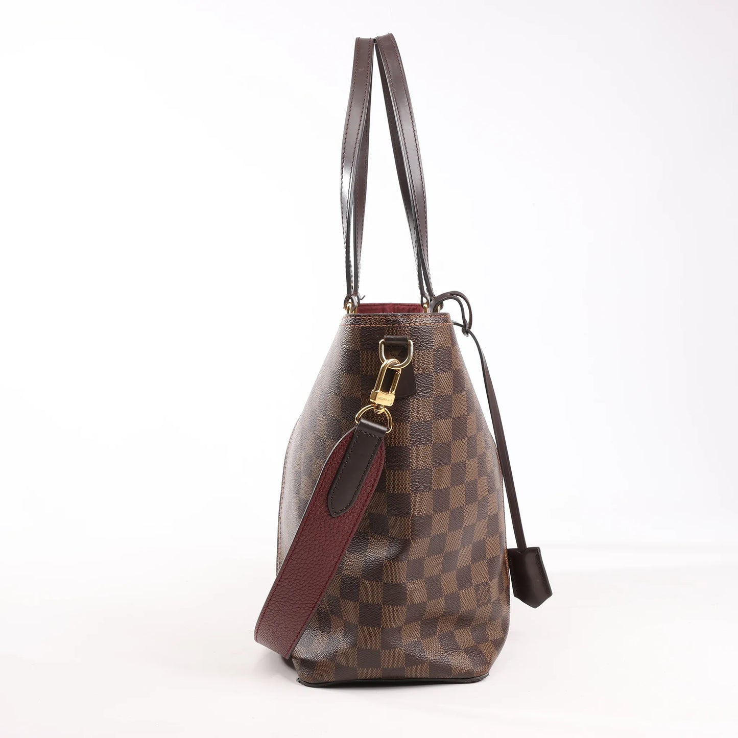 Louis Vuitton Jersey Damier x Leather 2Way Shoulder Bag in Brown x Burgundy N44021