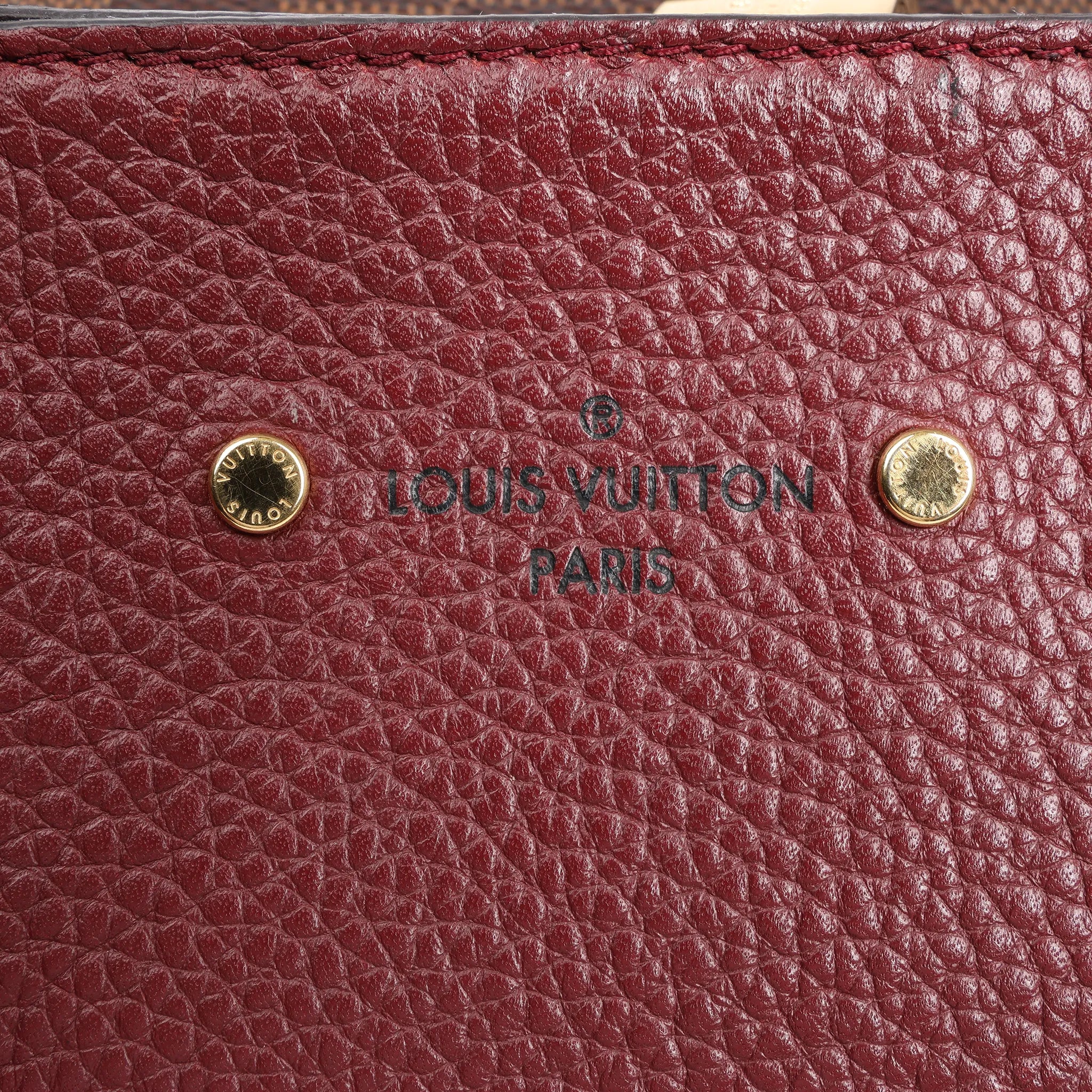Louis Vuitton Jersey Damier x Leather 2Way Shoulder Bag in Brown x Burgundy N44021
