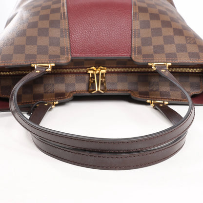 Louis Vuitton Jersey Damier x Leather 2Way Shoulder Bag in Brown x Burgundy N44021