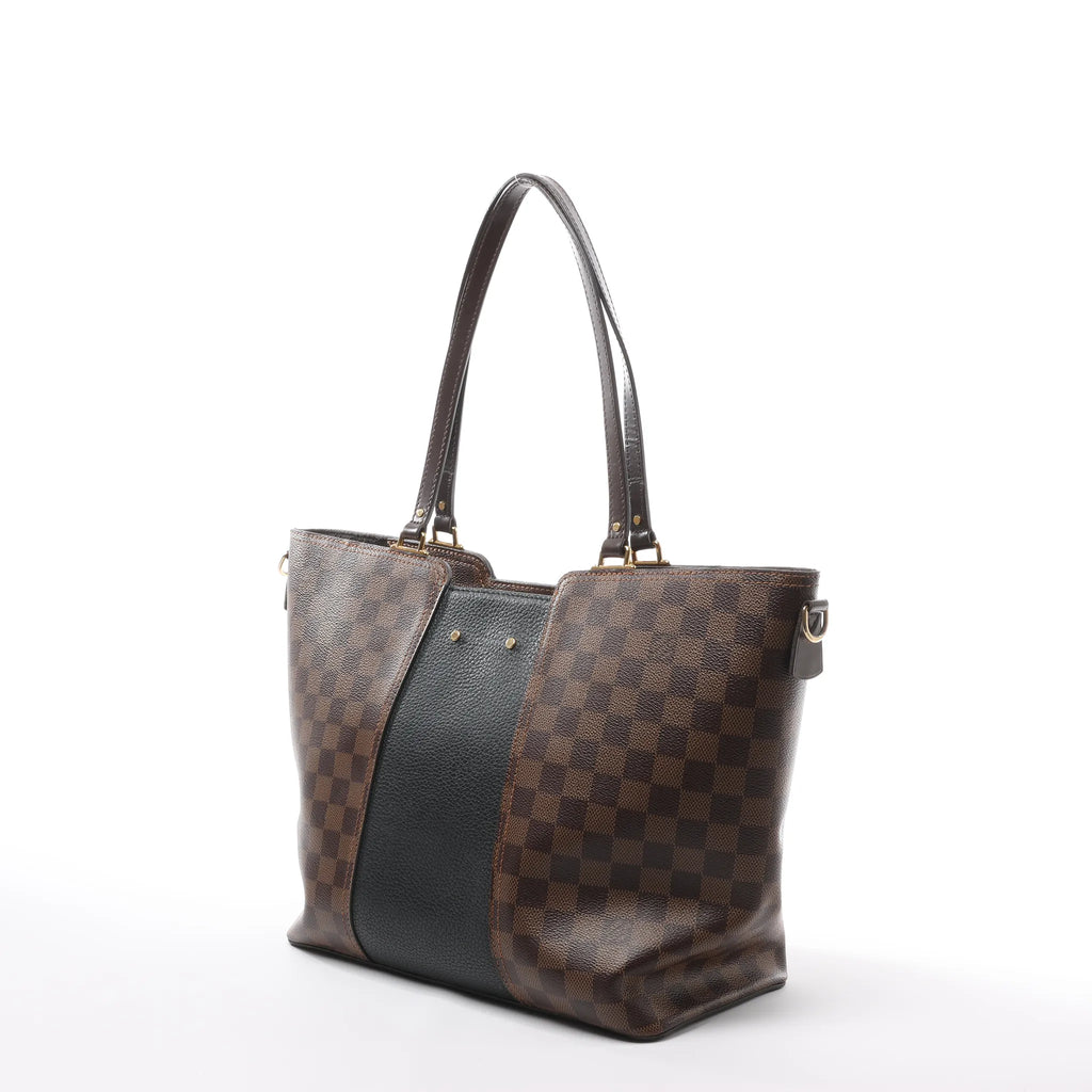 Louis Vuitton Jersey MM Damier x Leather 2Way Shoulder Bag in Brown x Black N44023