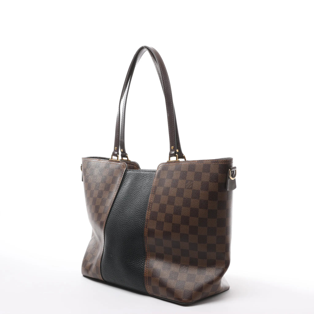 Louis Vuitton Jersey MM Damier x Leather 2Way Shoulder Bag in Brown x Black N44023