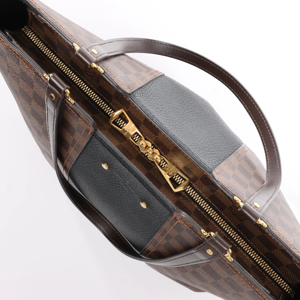 Louis Vuitton Jersey MM Damier x Leather 2Way Shoulder Bag in Brown x Black N44023