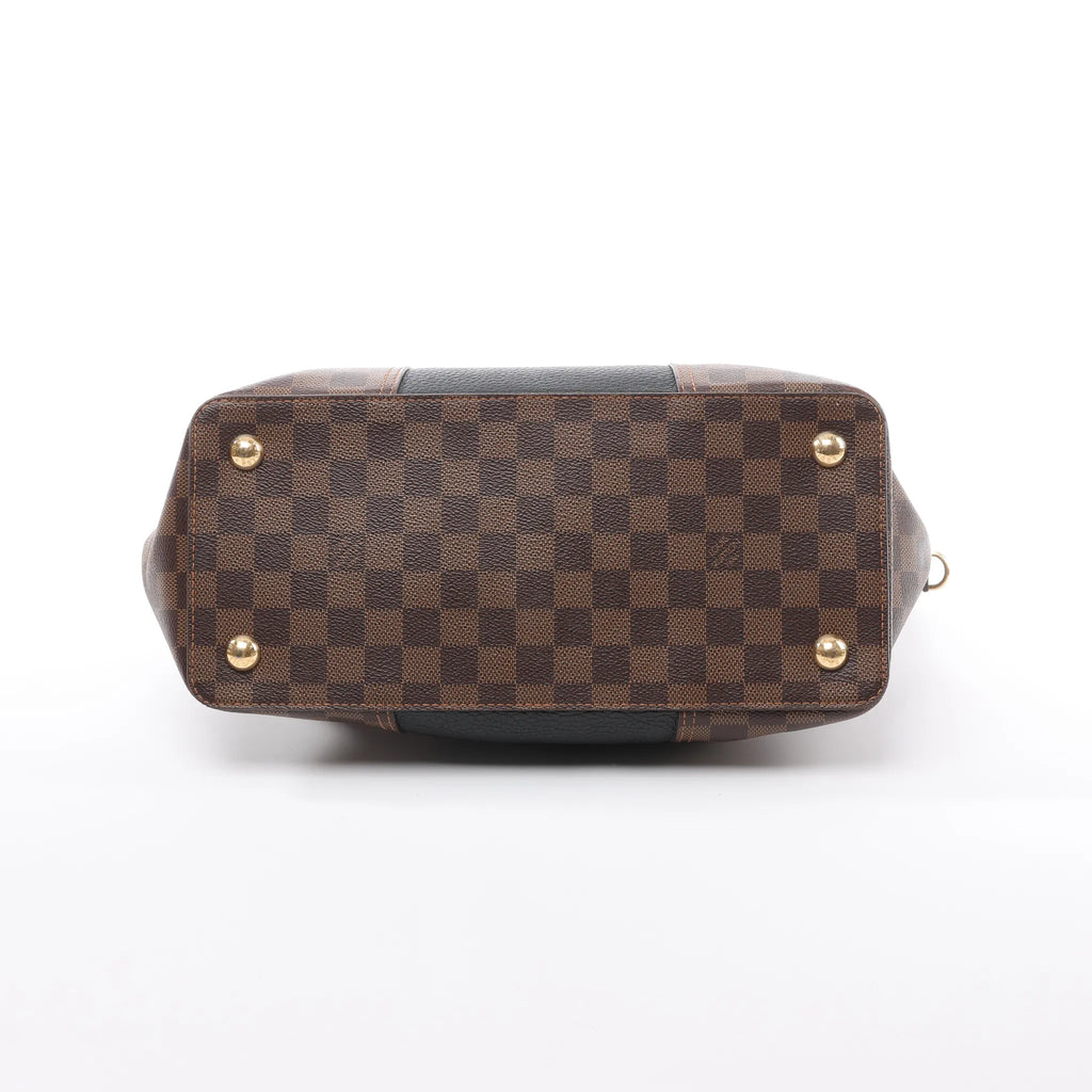 Louis Vuitton Jersey MM Damier x Leather 2Way Shoulder Bag in Brown x Black N44023