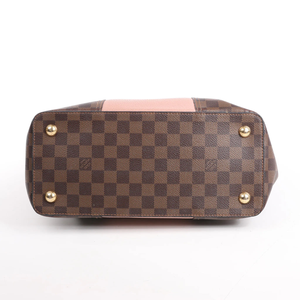 Louis Vuitton Jersey Damier x Leather 2Way Shoulder Bag in Brown x Pink N44041