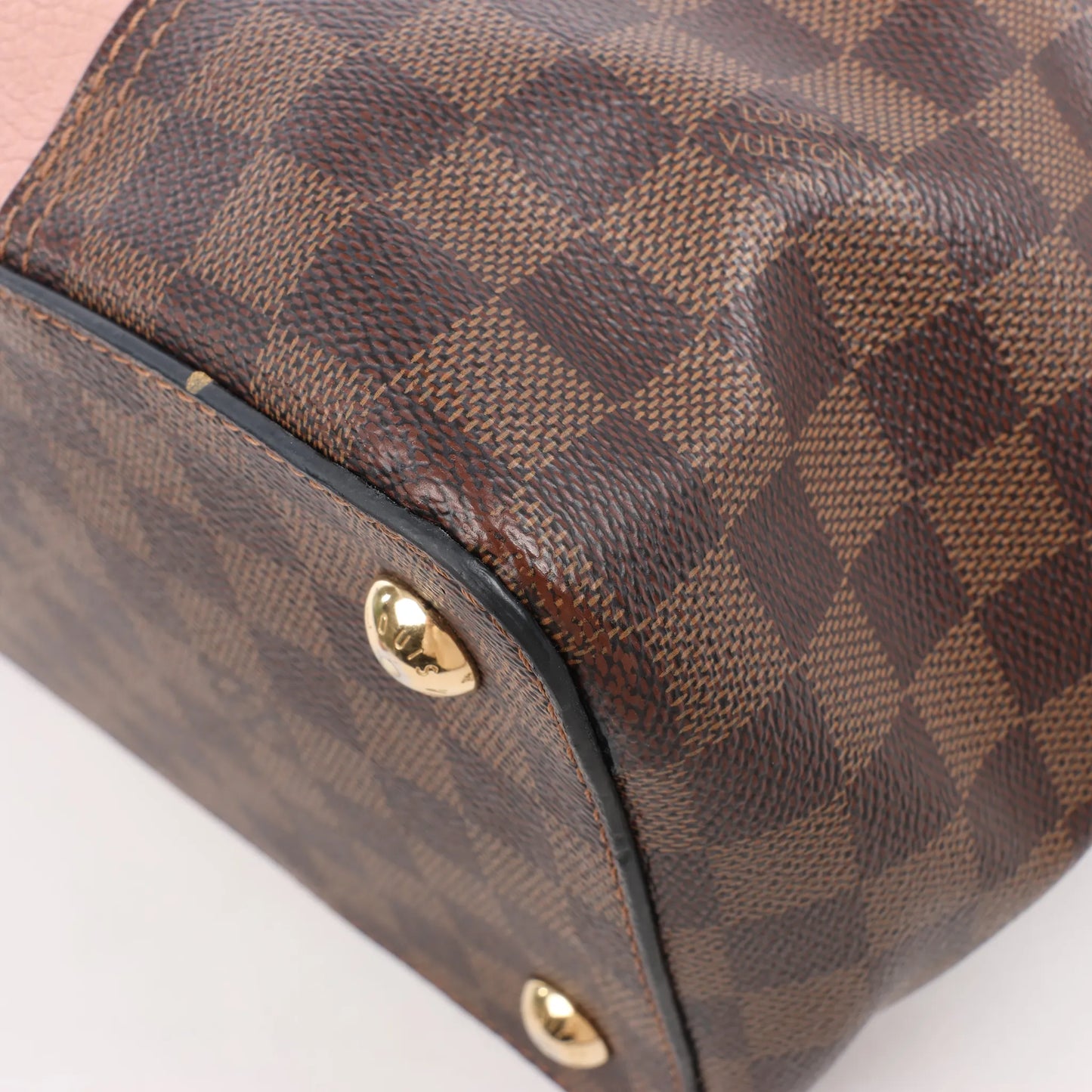 Louis Vuitton Jersey Damier x Leather 2Way Shoulder Bag in Brown x Pink N44041