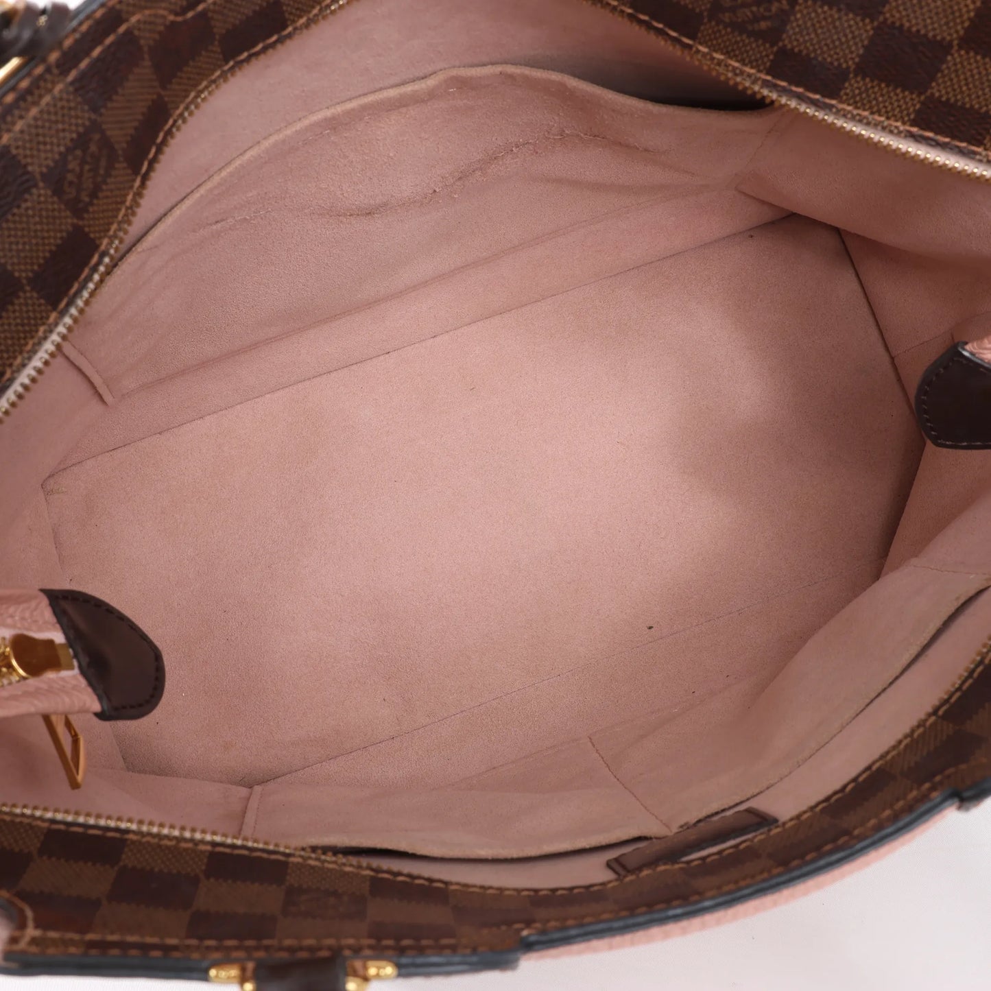 Louis Vuitton Jersey Damier x Leather 2Way Shoulder Bag in Brown x Pink N44041