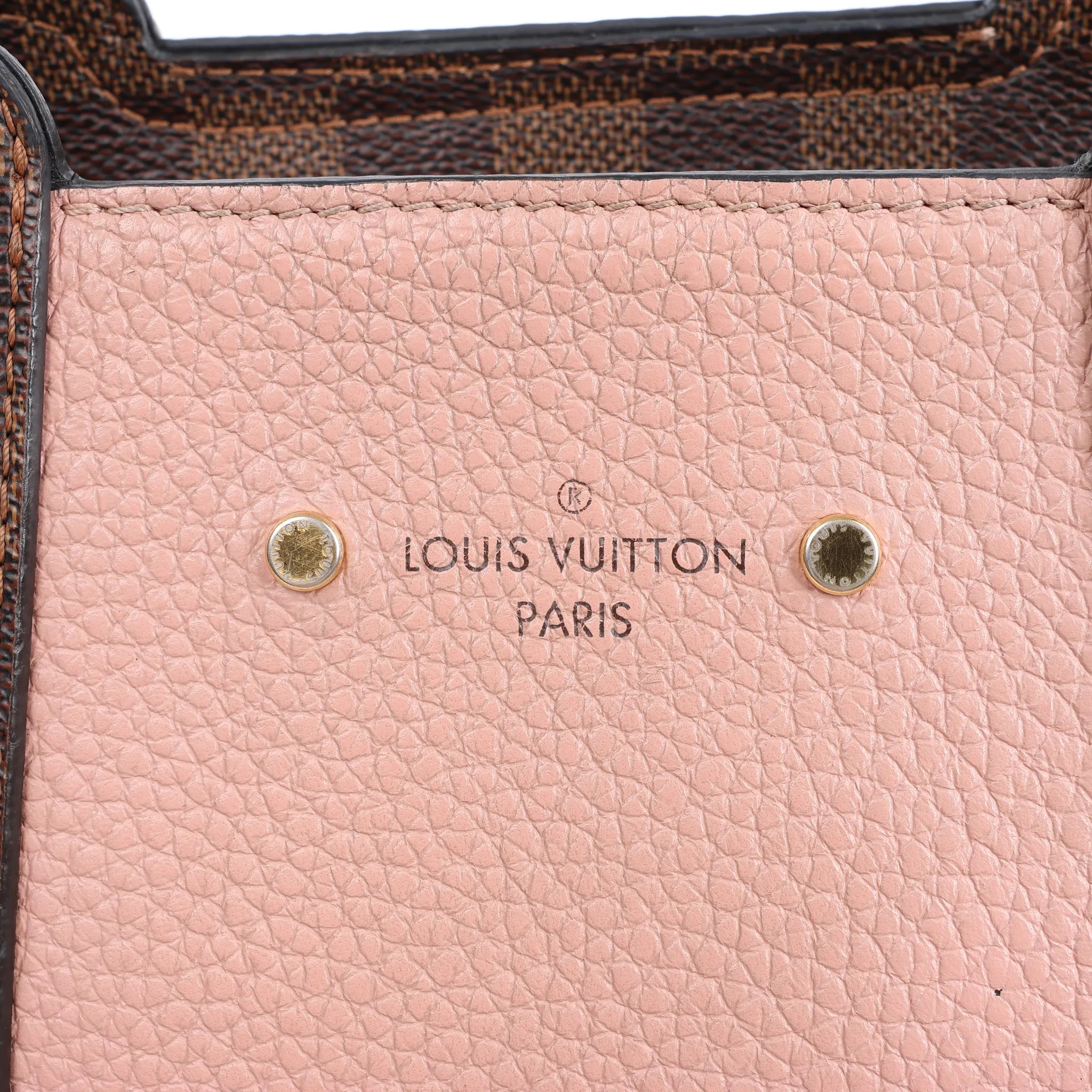 Louis Vuitton Jersey Damier x Leather 2Way Shoulder Bag in Brown x Pink N44041
