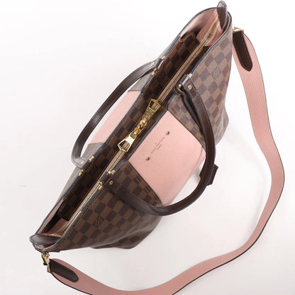 Louis Vuitton Jersey Damier x Leather 2Way Shoulder Bag in Brown x Pink N44041