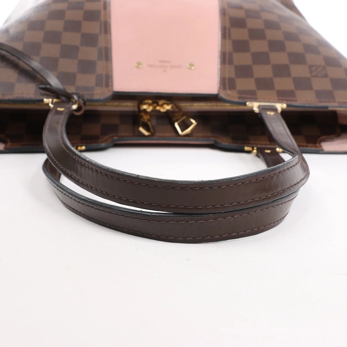 Louis Vuitton Jersey Damier x Leather 2Way Shoulder Bag in Brown x Pink N44041