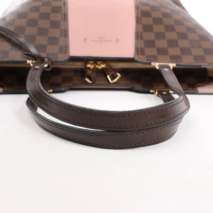 Louis Vuitton Jersey Damier x Leather 2Way Shoulder Bag in Brown x Pink N44041