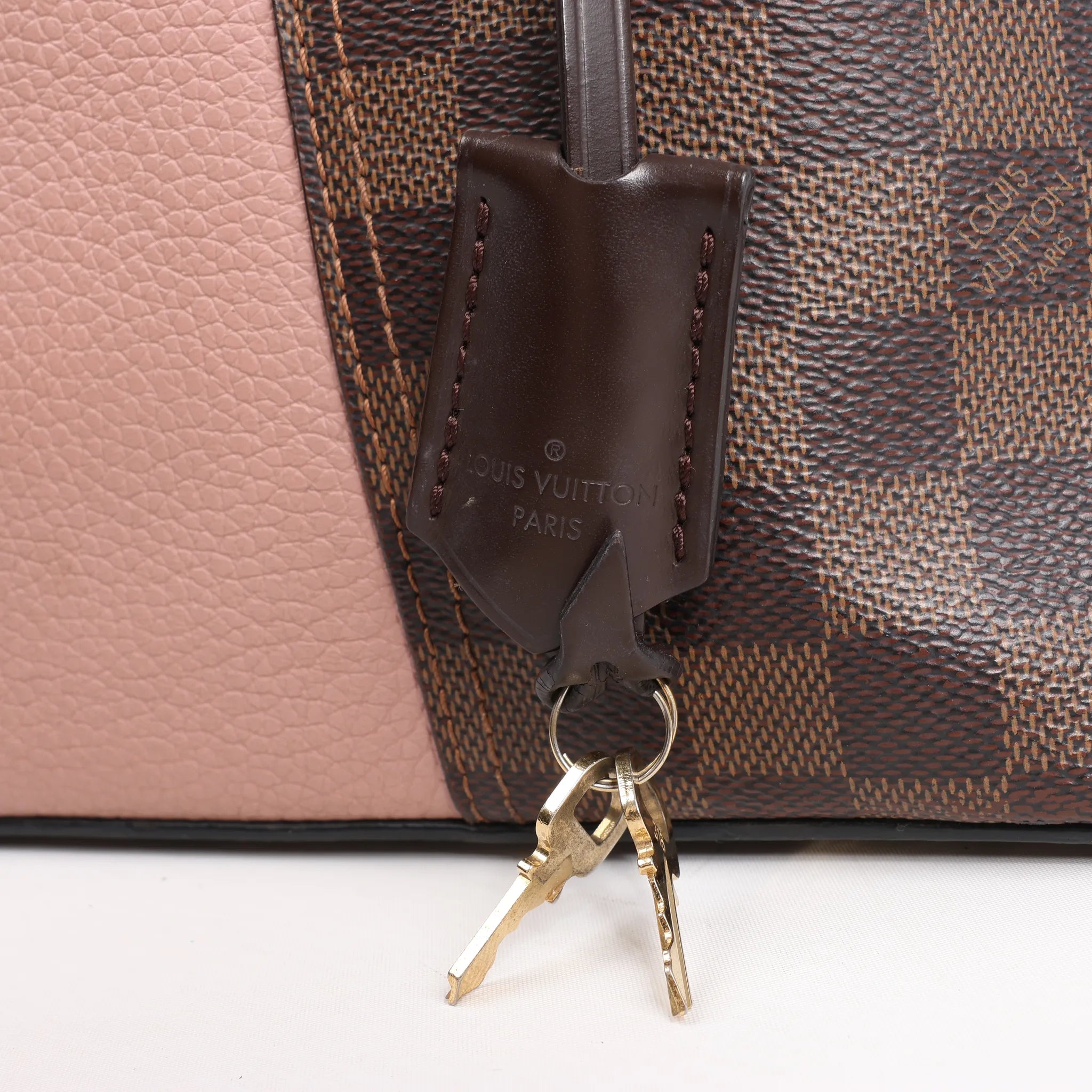 Louis Vuitton Jersey Damier x Leather 2Way Shoulder Bag in Brown x Pink N44041