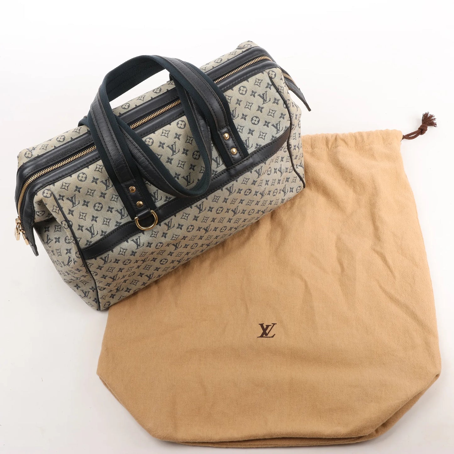 Louis Vuitton Josephine GM Monogram Mini Handtasche in Beige x Marineblau