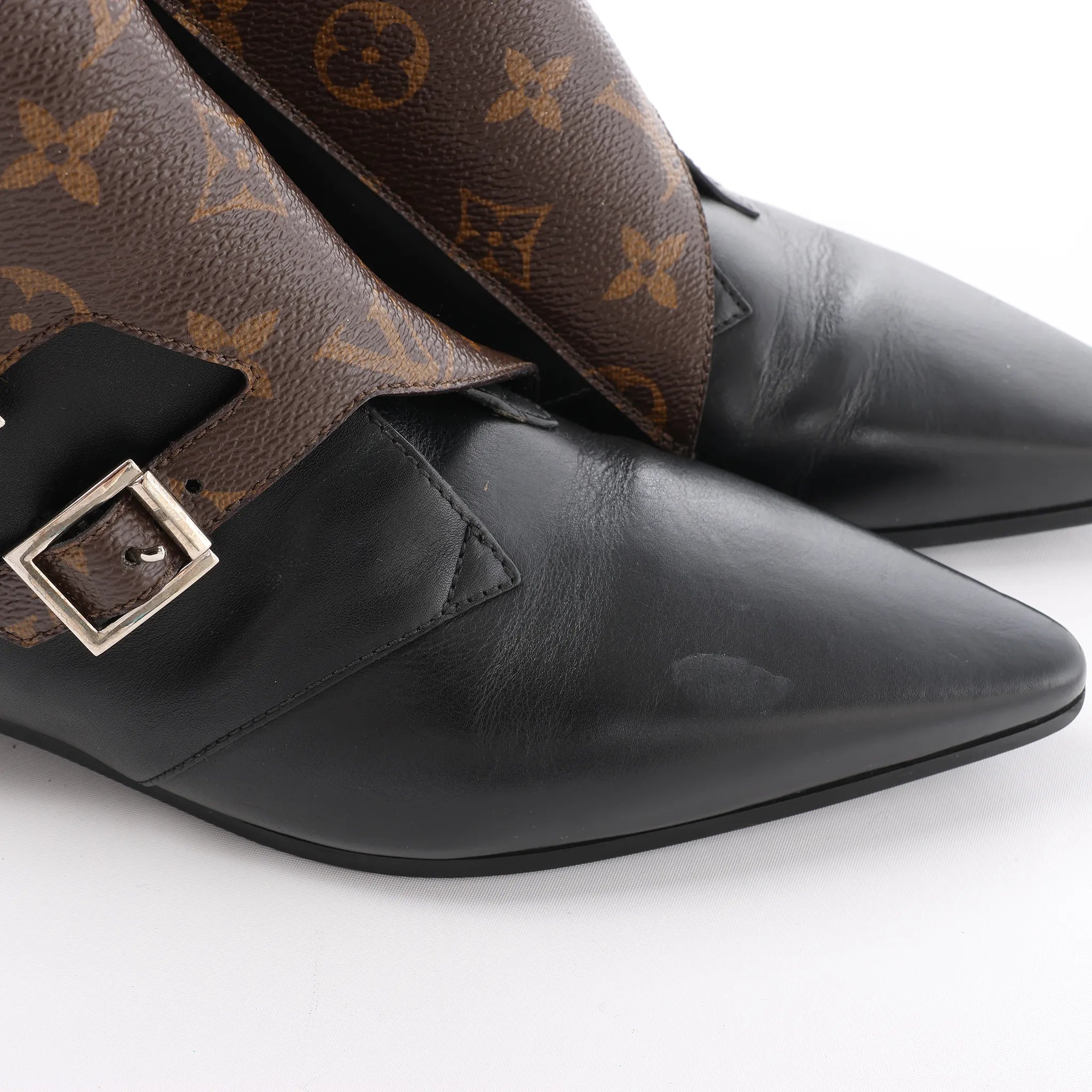 Louis Vuitton Jumble Line 19-year Monogram PVC & Leather Ankle Boots in Black × Brown MA0169, Size 39.5 EU