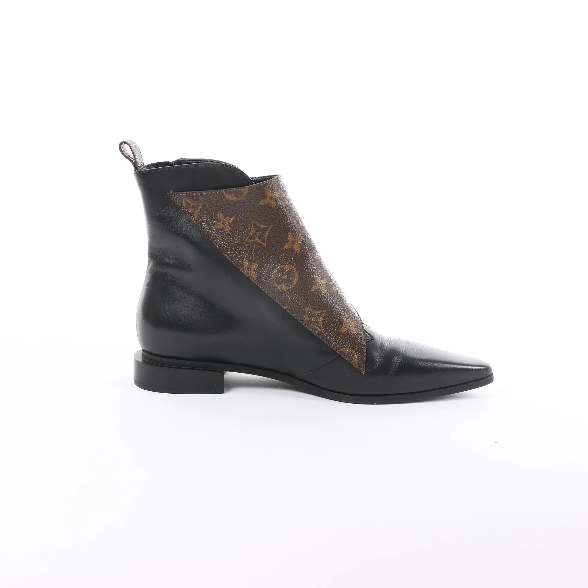 Louis Vuitton Jumble Line 19-year Monogram PVC & Leather Ankle Boots in Black × Brown MA0169, Size 39.5 EU