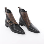 Louis Vuitton Jumble Line 19-year Monogram PVC & Leather Ankle Boots in Black × Brown MA0169, Size 39.5 EU