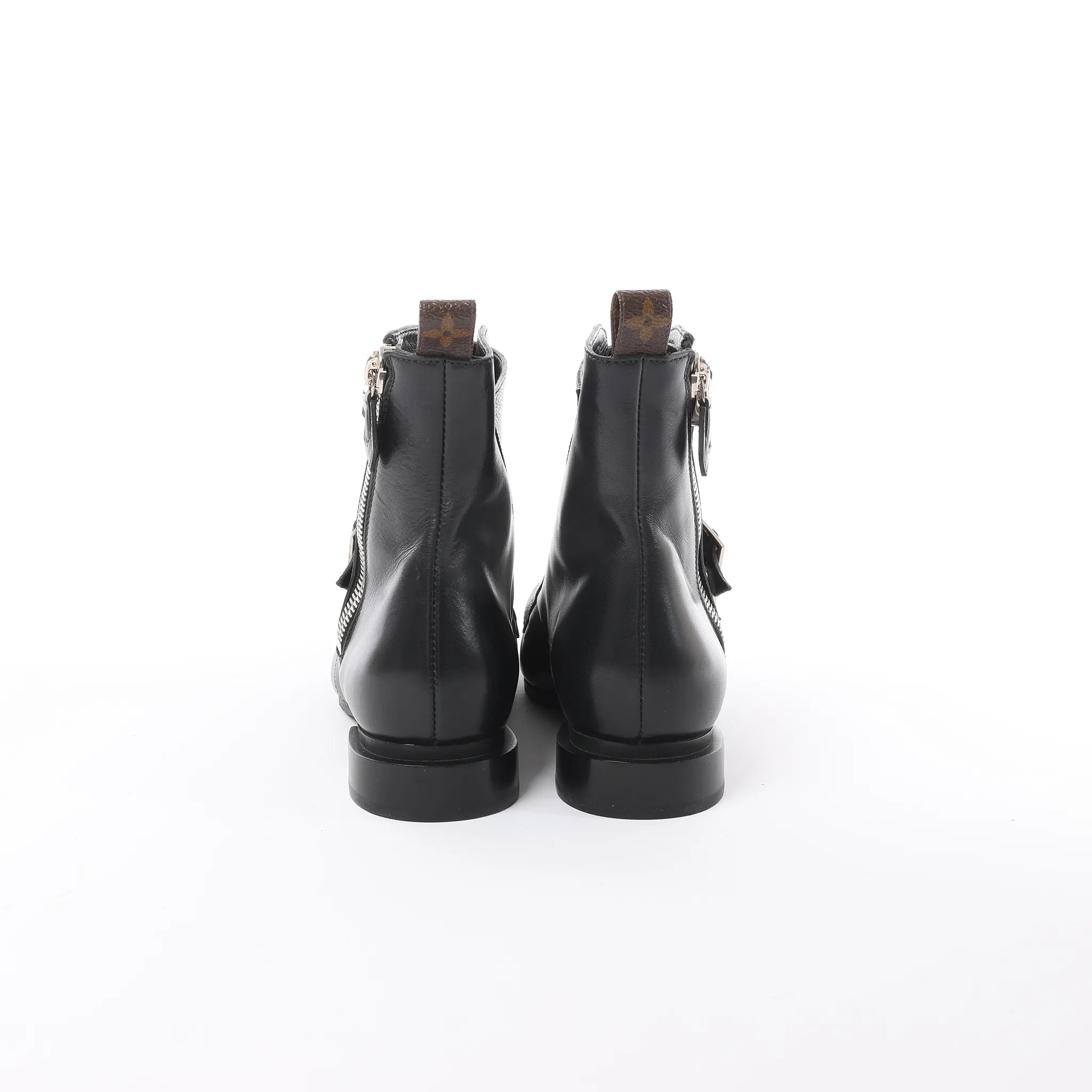 Louis Vuitton Jumble Line 19-year Monogram PVC & Leather Ankle Boots in Black × Brown MA0169, Size 39.5 EU