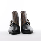 Louis Vuitton Jumble Line 19-year Monogram PVC & Leather Ankle Boots in Black × Brown MA0169, Size 39.5 EU