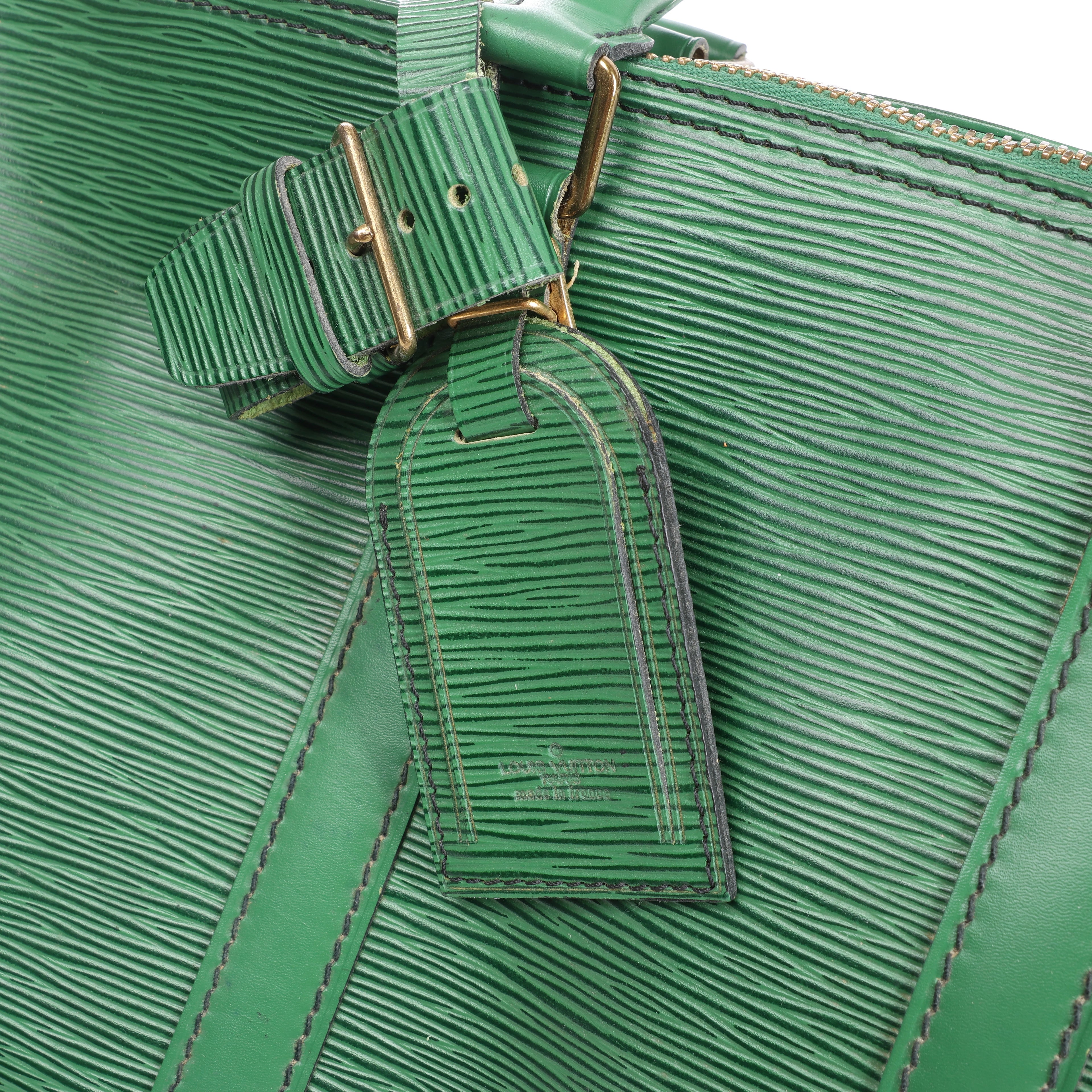 Bolso de viaje Louis Vuitton Keepall 45 de cuero Epi en color marrón