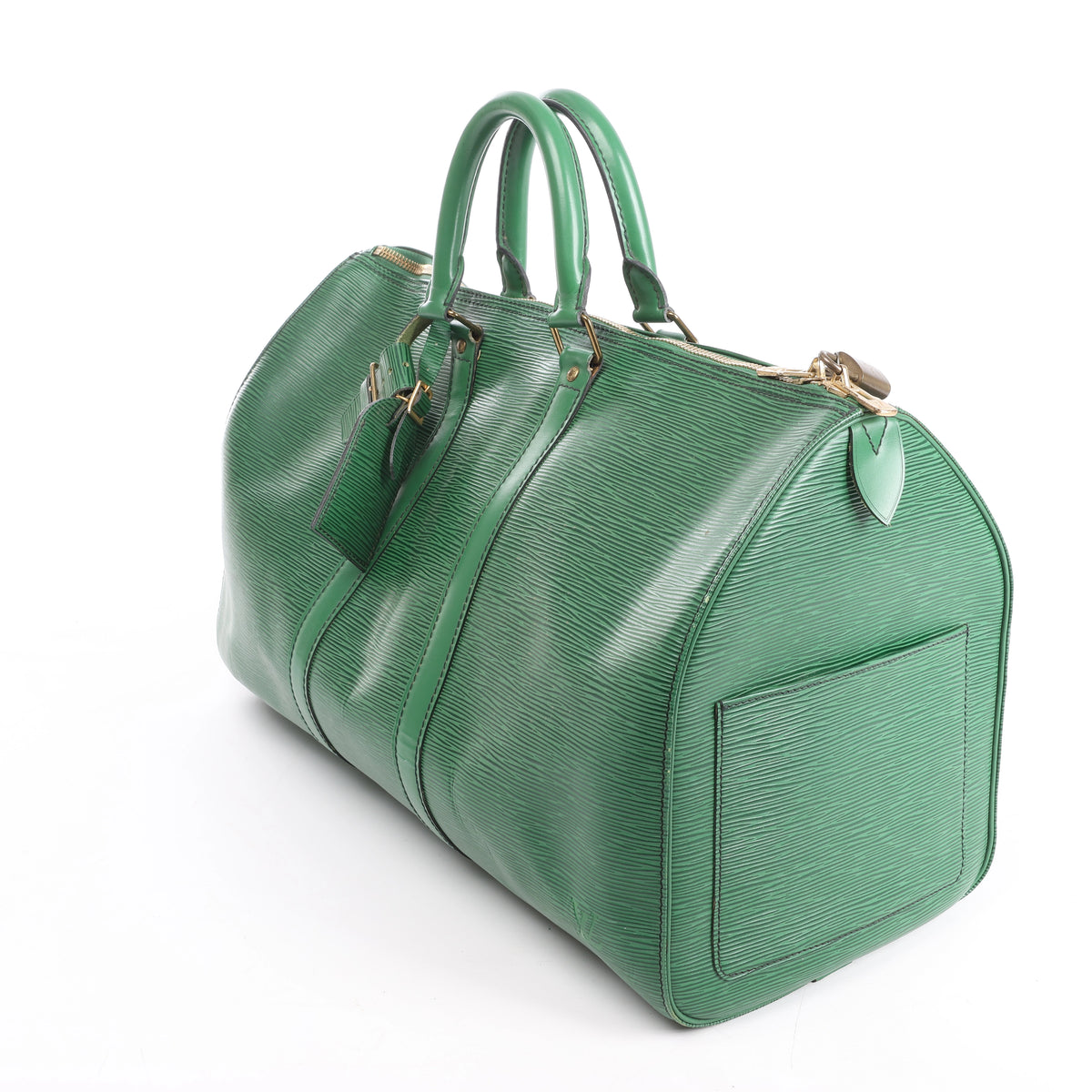 Bolso de viaje Louis Vuitton Keepall 45 de cuero Epi en color marrón