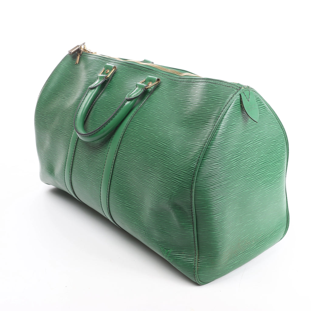 Bolso de viaje Louis Vuitton Keepall 45 de cuero Epi en color marrón
