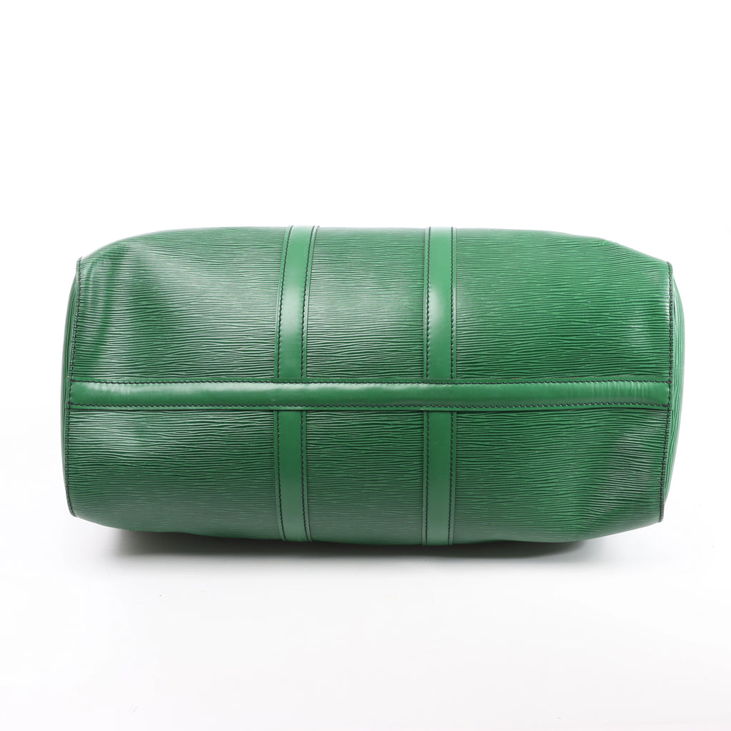 Bolso de viaje Louis Vuitton Keepall 45 de cuero Epi en color marrón