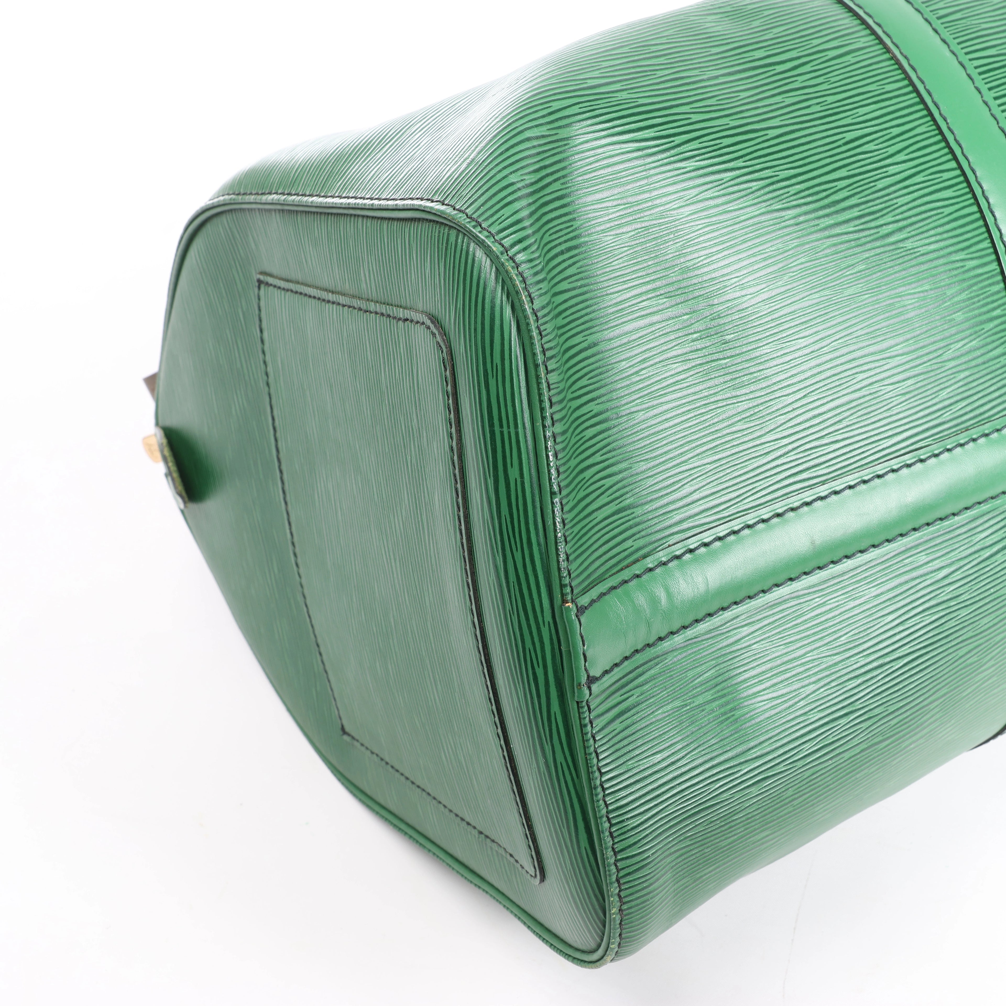 Bolso de viaje Louis Vuitton Keepall 45 de cuero Epi en color marrón