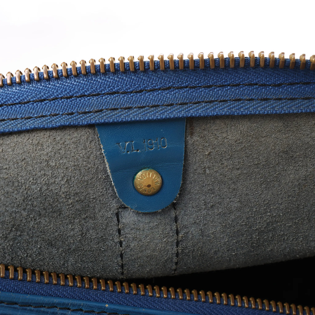 Louis Vuitton Keepall 45 Epi Leather Travel Bag in Blue M42975