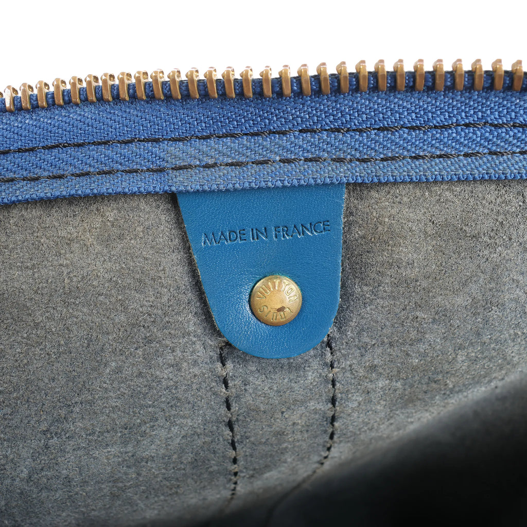 Louis Vuitton Keepall 45 Epi Leather Travel Bag in Blue M42975