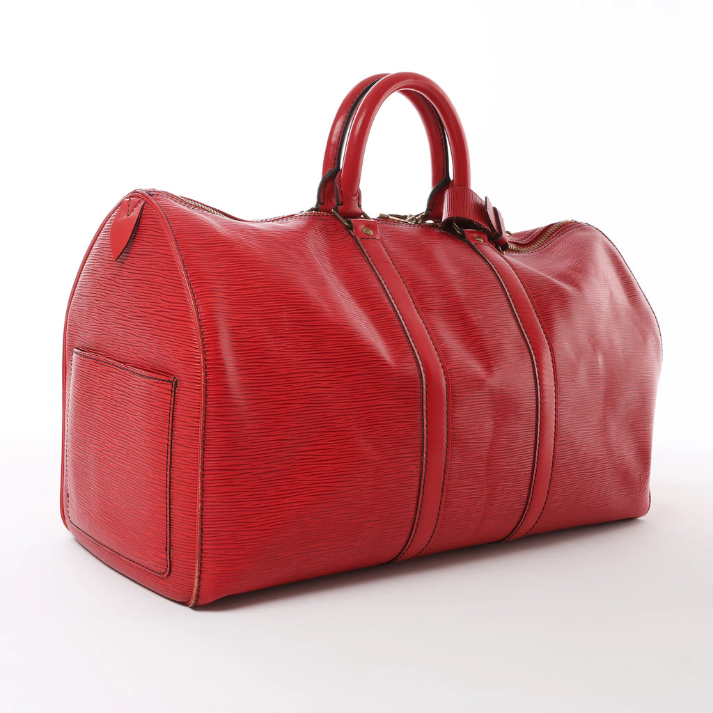 Louis Vuitton Keepall 45 Epi Leather Travel Bag in Red M42977