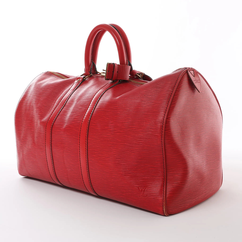 Louis Vuitton Keepall 45 Epi Leather Travel Bag in Red M42977