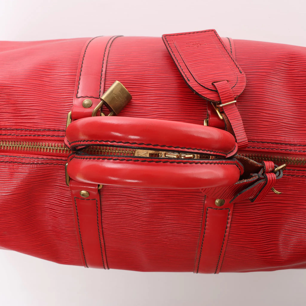 Louis Vuitton Keepall 45 Epi Leather Travel Bag in Red M42977