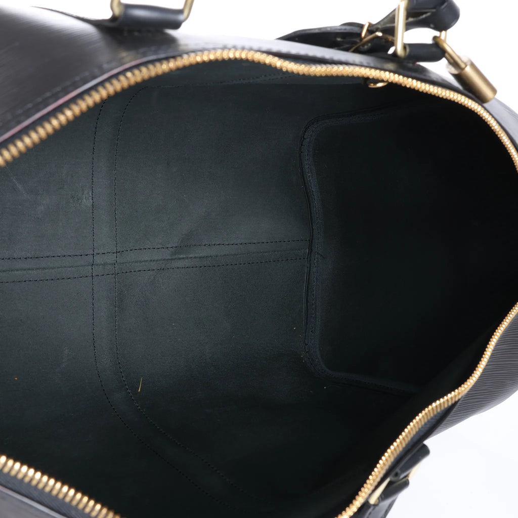 Louis Vuitton Keepall 50 Epi Leather Travel Bag in Black M42962