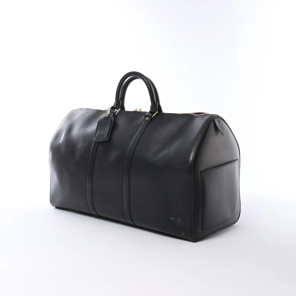 Louis Vuitton Keepall 50 Epi Leather Travel Bag in Black M42962