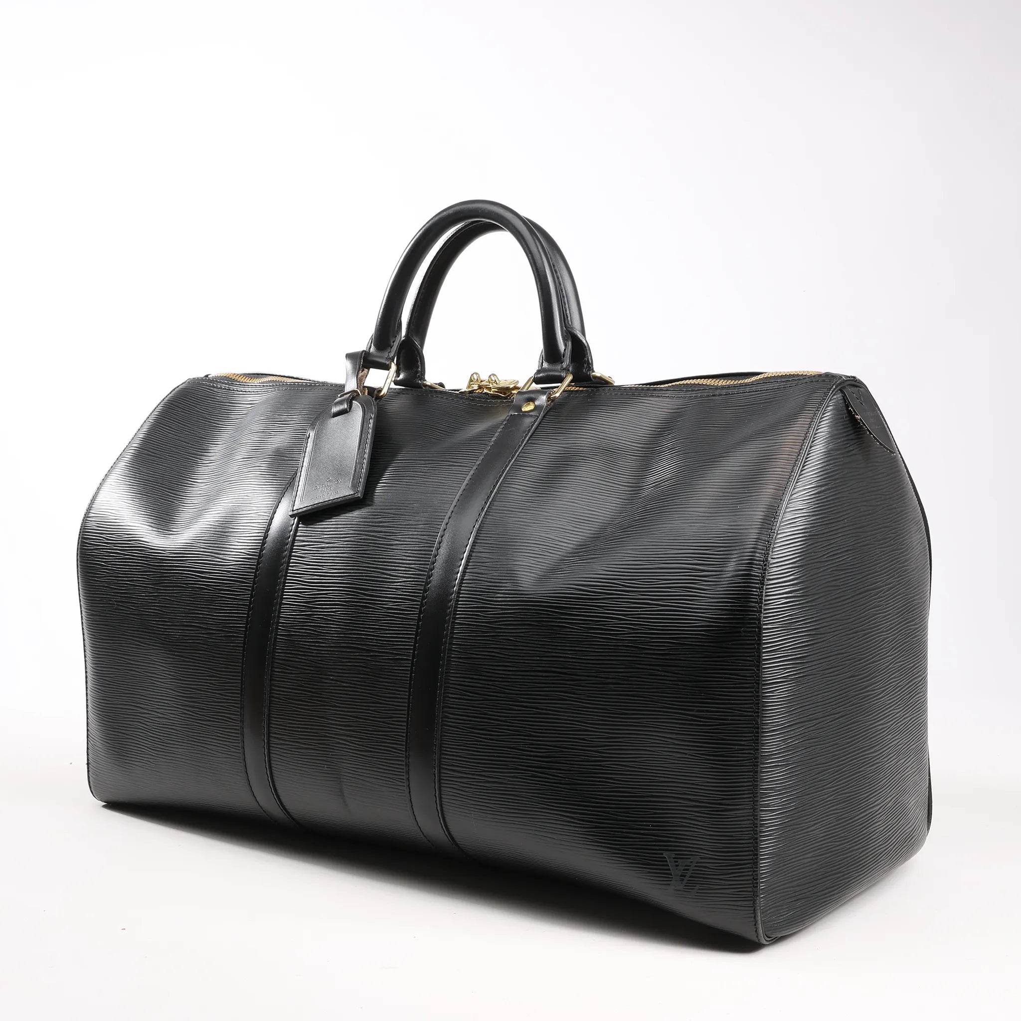 Louis Vuitton Epi Leather Keepall 50 Travel Bag in Black M42962